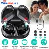 Wireless V5.3 TWS Earbuds In-Ear Stereo Headset Hook Earphone Earpiece with Sensitive Mic Magnetic Charging Case for Driving Working Traveling Sport