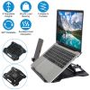 360º Rotating Laptop Riser Stand Foldable Desk Laptop Riser Tablet PC Holder with Phone Stand 8 Level Adjustable Height Inbuilt Handle for Home Office