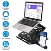 360º Rotating Laptop Riser Stand Foldable Desk Laptop Riser Tablet PC Holder with Phone Stand 8 Level Adjustable Height Inbuilt Handle for Home Office