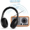 Wireless RF Headphones HiFi Over-Ear Headsets RF Transmitter Receiver w/ MicY-shaped Cable Monitoring Earphone 98.4ft Range for TV Radio CD