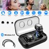 TWS Wireless 5.0 Earbuds IPX4 Touch In-Ear Stereo Earphone Noise Canceling Earpieces 32.8 ft Transmission Range w/Mic 500mAh Magnetic Charging Dock