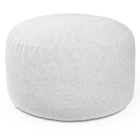 Jaxx Saxx Shearling Faux-Lamb 4 Ft Large Round Bean Bag, Cloud