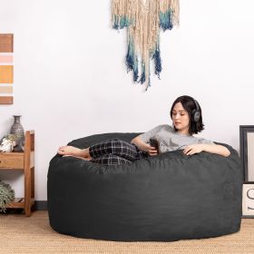 Jaxx Saxx 5 Foot Large Bean Bag w/ Removable Cover, Black