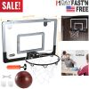 Mini Basketball Hoop System Set Over the Door with Backboard Breakaway Rim Basketball Pump Tools Easy Installation Indoor Kids Adults