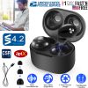 TWS True Wireless V4.2 Earbuds IPX4 In-ear stereo Earphone Hands-free Deep Bass Earpiece w/Mic Magnetic Charging Case 30Hrs Single Earbud Work Time Dr