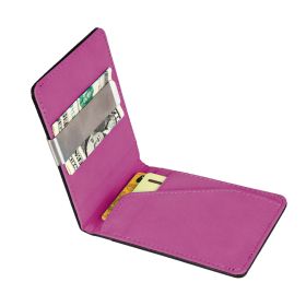 Unisex PU Leather Wallet RFID Blocking Slim Bifold Credit Card Holder with Money Clip (Option: Red)