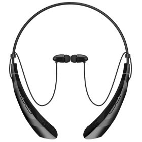 Wireless Neckband Headphones V5.0 Sweat-proof Sport Headsets Earbuds In-Ear Magnetic Neckbands Stereo Earphone Deep Bass Earphone w/Mic (Option: Black)