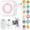 Pocket Wireless Thermal Printer Portable Mini Sticker Maker Machine Rechargeable Inkless Photo Printer for Printing Label Journal Study Notes Memo Pho