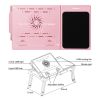 Foldable Laptop Table Bed Notebook Desk w/Cooling Fan Mouse Board LED light 4 x USB Ports Breakfast Snacking Tray with Storage Groove For Home Office