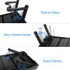 Foldable Laptop Table Bed Notebook Desk w/Cooling Fan Mouse Board LED light 4 x USB Ports Breakfast Snacking Tray with Storage Groove For Home Office