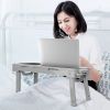 Foldable Laptop Table Bed Notebook Desk w/Cooling Fan Mouse Board LED light 4 x USB Ports Breakfast Snacking Tray with Storage Groove For Home Office