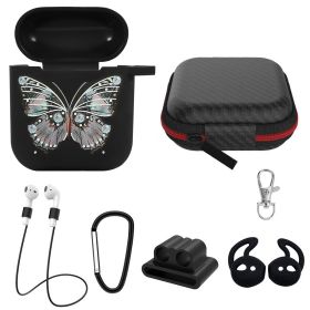 Silicone Case for Apple AirPod 1 2 AirPods Protective Cover Skin w/Strap Ear Hooks Watch Band Holder (Option: Butterfly)