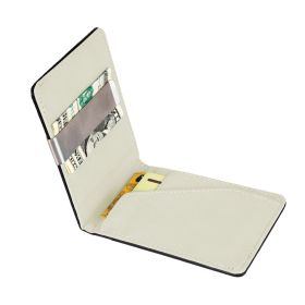Unisex PU Leather Wallet RFID Blocking Slim Bifold Credit Card Holder with Money Clip (Option: White)