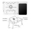 Foldable Laptop Table Bed Notebook Desk w/Cooling Fan Mouse Board LED light 4 x USB Ports Breakfast Snacking Tray with Storage Groove For Home Office