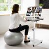 Rolling Laptop Table Portable Computer Desk Movable Table with Adjustable Height Tilting Angle