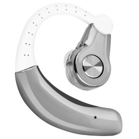 Wireless Earpiece Right In-Ear Wireless Earphone w/ Mic Earhook For Business Office Driving 120Hrs Playtime (Option: Silver)
