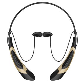 Wireless Neckband Headphones V5.0 Sweat-proof Sport Headsets Earbuds In-Ear Magnetic Neckbands Stereo Earphone Deep Bass Earphone w/Mic (Option: Gold)