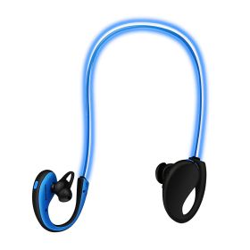 Wireless Sports Headsets Wireless V4.1 Neckband Earphones HD Stereo Sweat-proof Headphones Earbuds w/ LED Light Mic 8Hrs Work Running (Option: Blue)