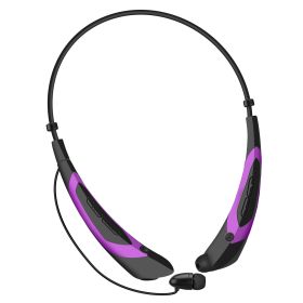 Wireless Neckband Headphones V5.0 Sweat-proof Sport Headsets Earbuds In-Ear Magnetic Neckbands Stereo Earphone Deep Bass Earphone w/Mic (Option: Purple)