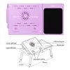 Foldable Laptop Table Bed Notebook Desk w/Cooling Fan Mouse Board LED light 4 x USB Ports Breakfast Snacking Tray with Storage Groove For Home Office