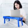 Foldable Laptop Table Bed Notebook Desk w/Cooling Fan Mouse Board LED light 4 x USB Ports Breakfast Snacking Tray with Storage Groove For Home Office