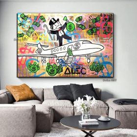 Handmade Hand Painted Oil Painting Wall Street Art Modern Abstract Alec Monopoly Millionaire Painting Home Living Room hallway bedroom luxurious decor (size: 50X70cm)