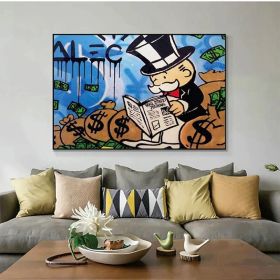Hand Painted Oil Painting Modern Abstract Painting Alec Monopoly Street Art Money Canvas Painting Living Room Hallway Bedroom Luxurious Decorative Pai (style: 01, size: 100X150cm)
