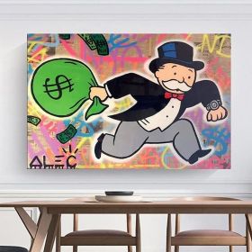Hand Painted Oil Painting  Alec Monopoly Painting Wall Street Art Modern Abstract Living Room Hallway Bedroom Luxurious Decorative Painting (style: 01, size: 100X150cm)