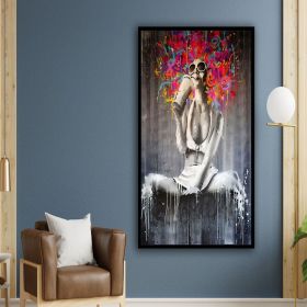 woman graffiti art (style: 01, size: 70x140cm)