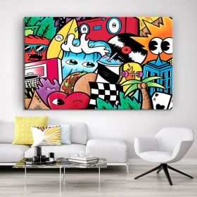 Extra Large Wall Art Street Art Canvas Figure Wall Art Living Room Wall Art Game Room Décor Colorful Hand Painted Oil Painting (style: 01, size: 50X70cm)