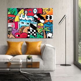 Extra Large Wall Art Street Art Canvas Figure Wall Art Living Room Wall Art Game Room Décor Colorful Hand Painted Oil Painting (style: 01, size: 90x130cm)