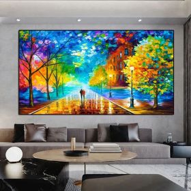 Modern Walking Down The Street Abstract Oil Painting Print On Canvas Nordic Poster Wall Art Picture For Living Room Home Decor (size: 100X150cm)