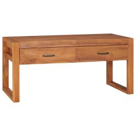 TV Stand 39.4"x15.7"x17.7" Teak Wood (Color: Brown)