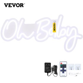 VEVOR Oh Baby Neon Sign for Wall Decor, with Remote Control and Dimmable Switch for Baby Shower decorations, Birthday Party, Wedding Decor (Color: Warm White, Item Dimensions: 23.5 x 12 in)