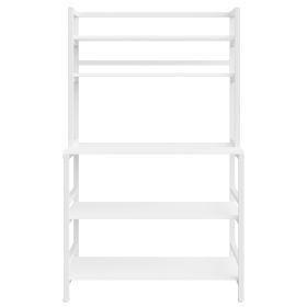 Industrial Kitchen Baker's Rack, 5-Tier Kitchen Utility Storage Shelf (Color: White)
