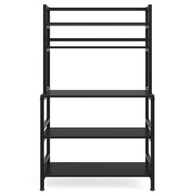 Industrial Kitchen Baker's Rack, 5-Tier Kitchen Utility Storage Shelf (Color: Black)