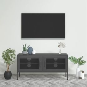TV Stand Anthracite 41.3"x13.8"x19.7" Steel (Color: Anthracite)