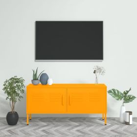 TV Stand Mustard Yellow 41.3"x13.8"x19.7" Steel (Color: Yellow)