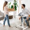 Rolling Laptop Table Portable Computer Desk Movable Table with Adjustable Height Tilting Angle