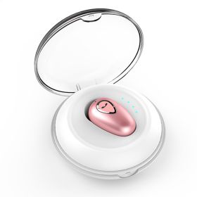 IPX5 Waterproof Unilateral Wireless Earbud Mini In-Ear Headset Rechargeable with Built-in Mic Charging Case Sweat Resistant Earphone (Option: RoseGold)